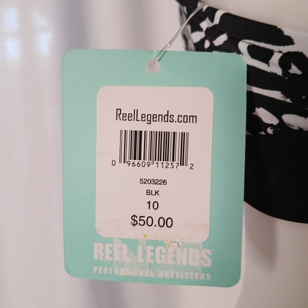 Reel Legends Black White Halter Bikini Top NWT Size 10 spring summer beach - Picture 3 of 7